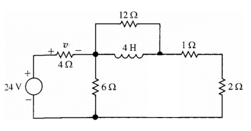 Solved In the following circuit, determine the voltage v | Chegg.com