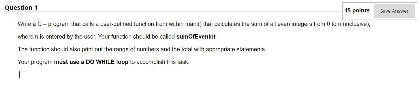 Solved Write a C - program that calls a user-defined | Chegg.com
