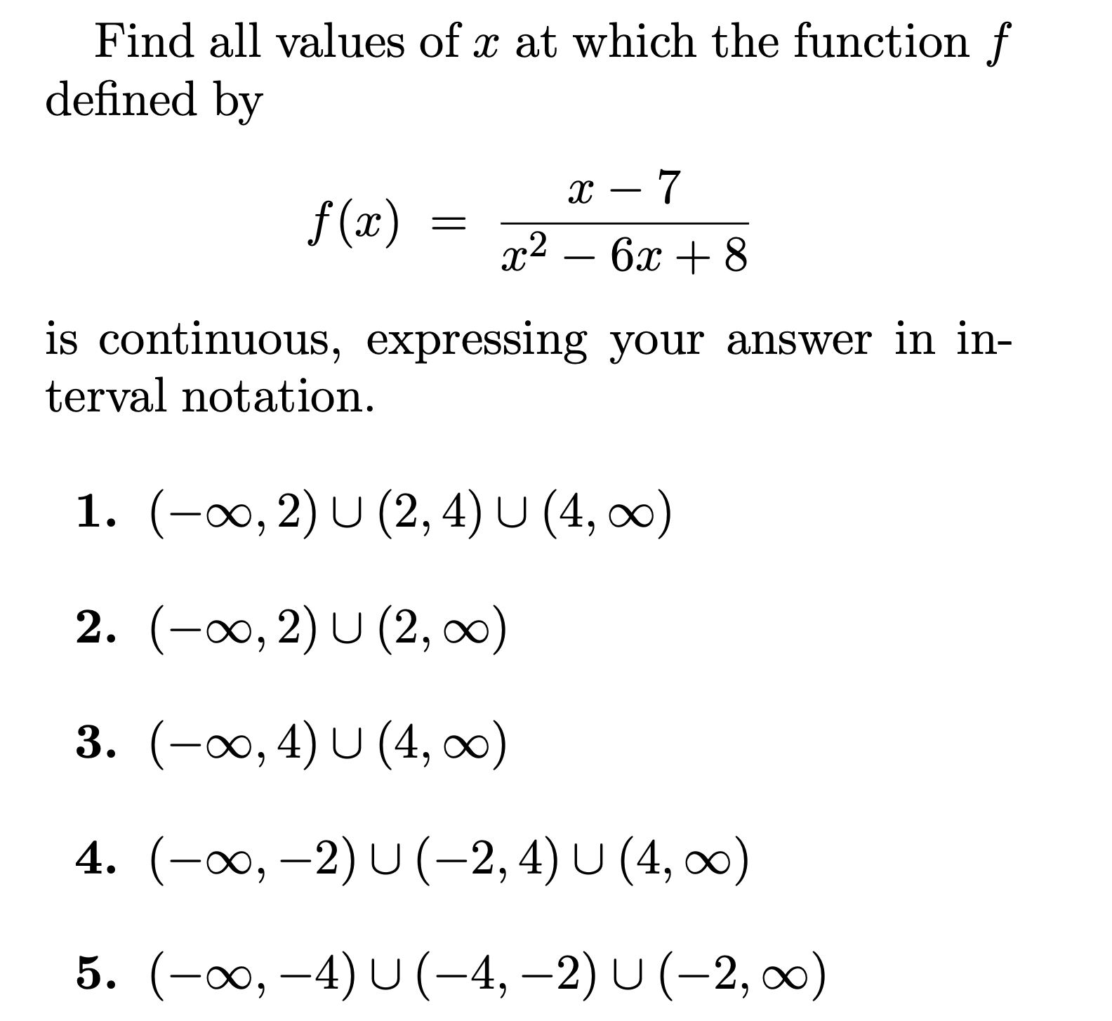 Solved Find all values of x ﻿at which the function fdefined | Chegg.com