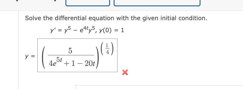 Solved Solve the differential equation with the given | Chegg.com