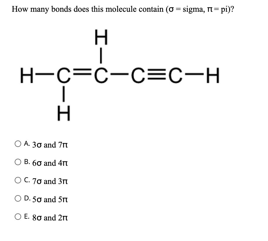 Solved How Many Bonds Does This Molecule Contain 0 Sig Chegg Com