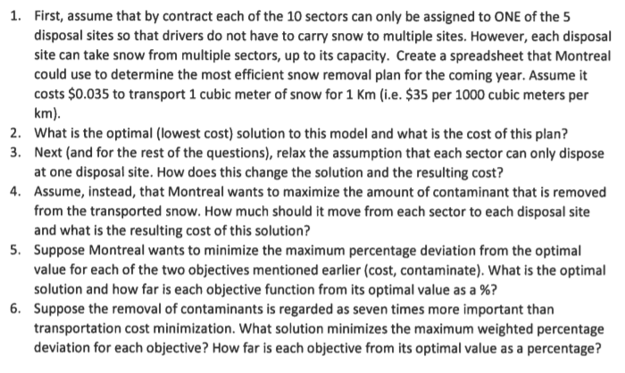 the snow disposal assignment problem