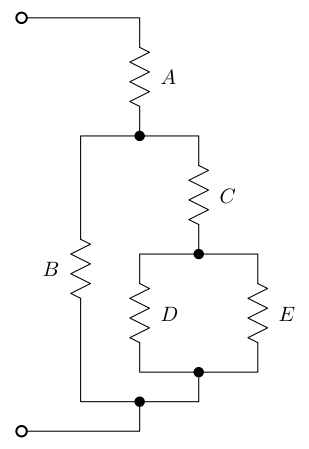 Solved The image above shows five resistors in a | Chegg.com