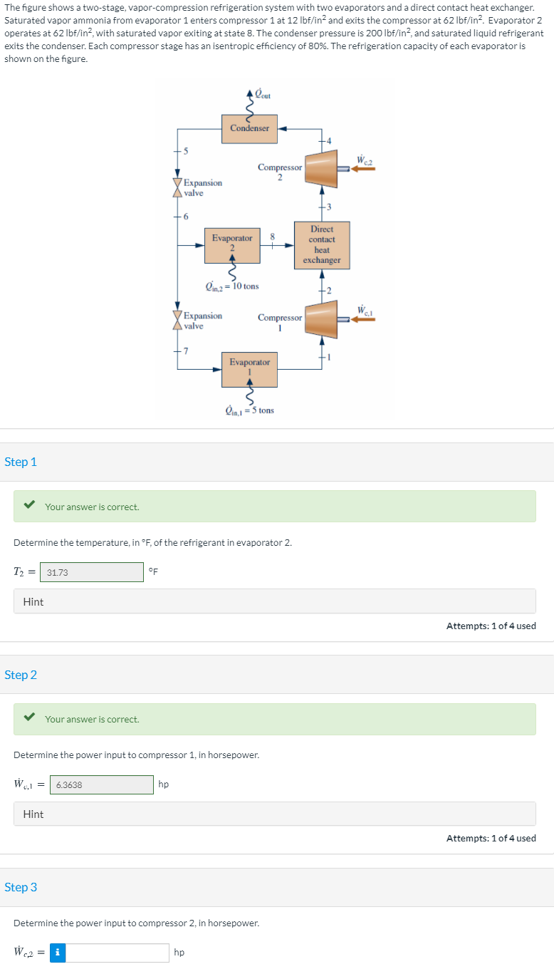 Solved The Figure Shows A Two-stage, Vapor-compression | Chegg.com