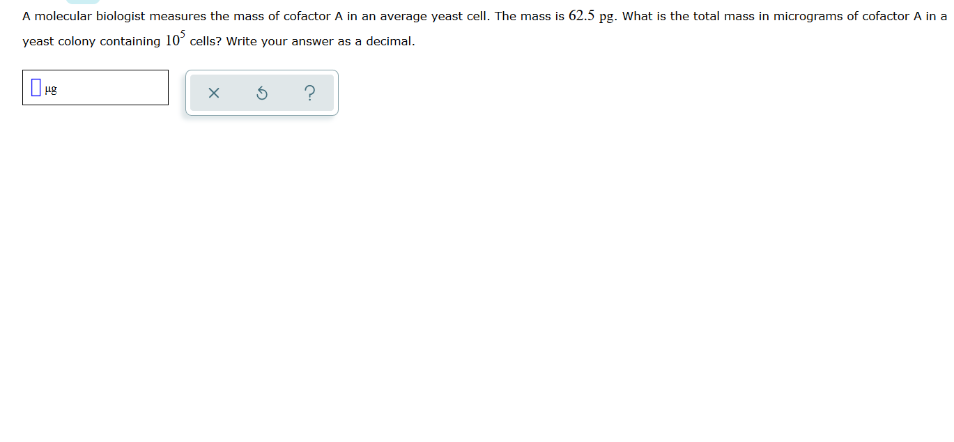 Solved A molecular biologist measures the mass of cofactor A | Chegg.com