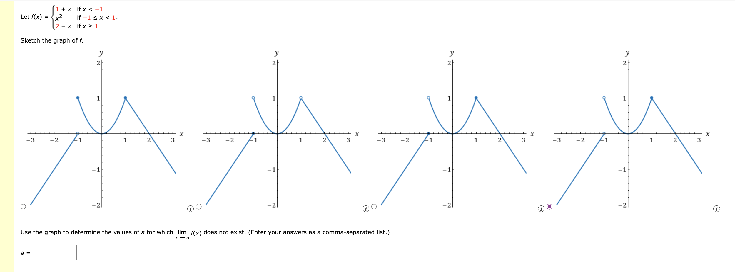 Solved Let F X ⎩⎨⎧1 Xx22−x If X