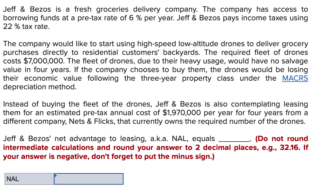 Solved Jeff \& Bezos is a fresh groceries delivery company. | Chegg.com