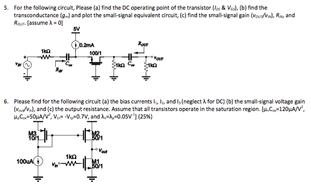 Solved 5. For the following circuit, Please (a) find the DC | Chegg.com