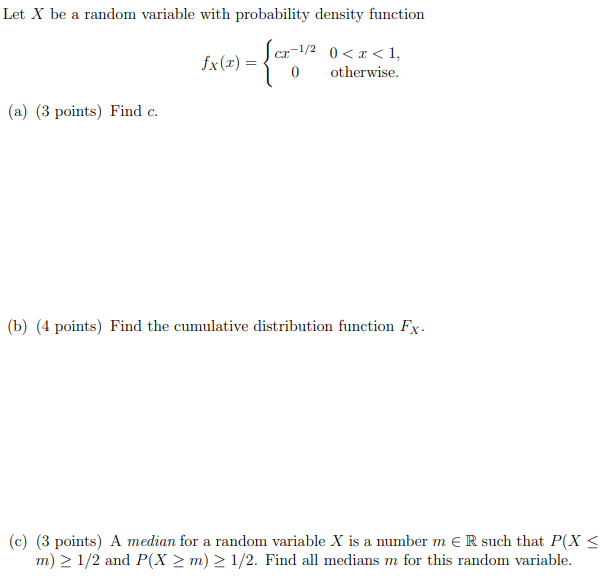 Solved Let X be a random variable with probability density | Chegg.com
