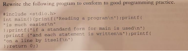 Solved Write a C program to print the following verse: | Chegg.com