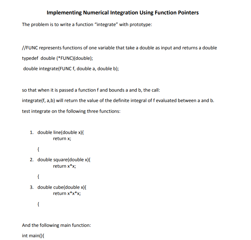 Solved Implementing Numerical Integration Using Function | Chegg.com