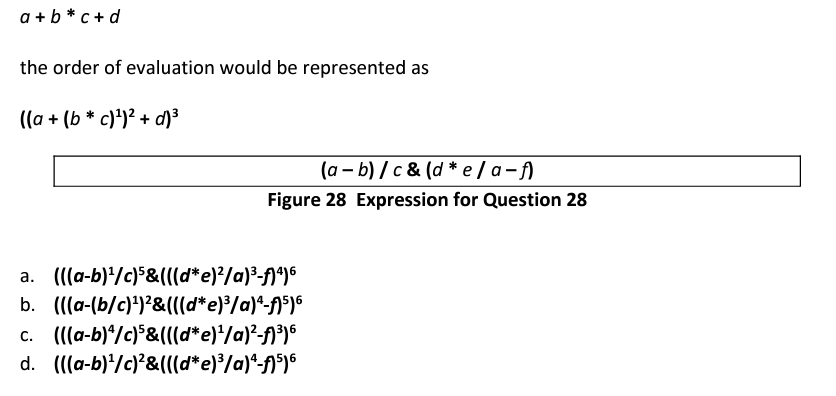 Solved Show the order of evaluation of the expression in the | Chegg.com