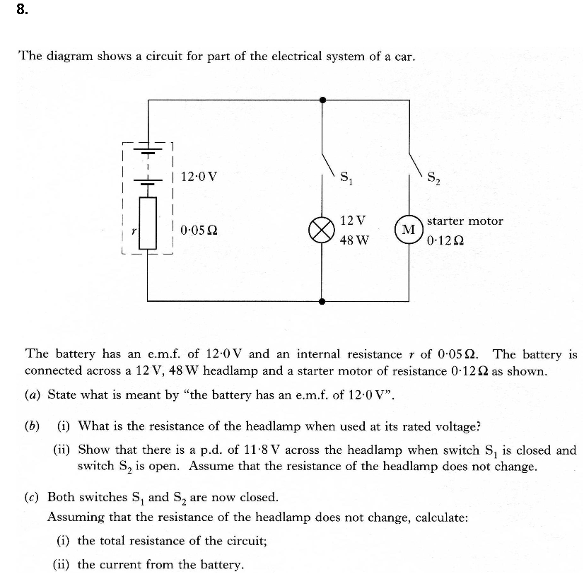 Solved The diagram shows a circuit for part of the | Chegg.com