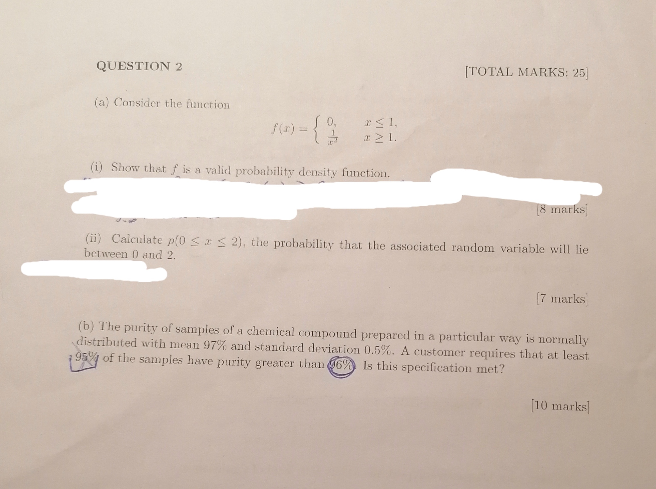 Solved QUESTION 2 [TOTAL MARKS: 25] (a) Consider the | Chegg.com