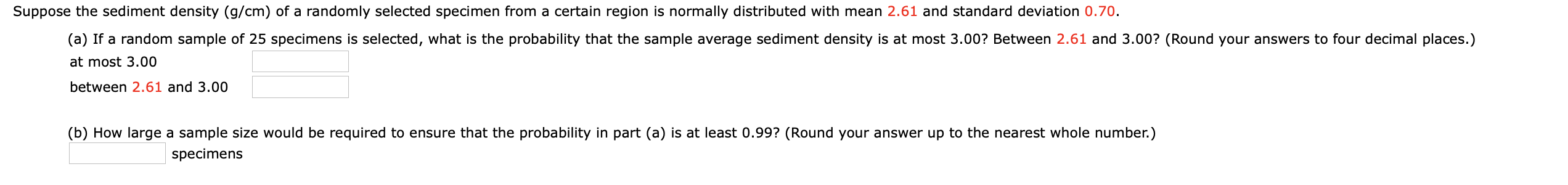 Solved Suppose the sediment density (g/cm) of a randomly | Chegg.com