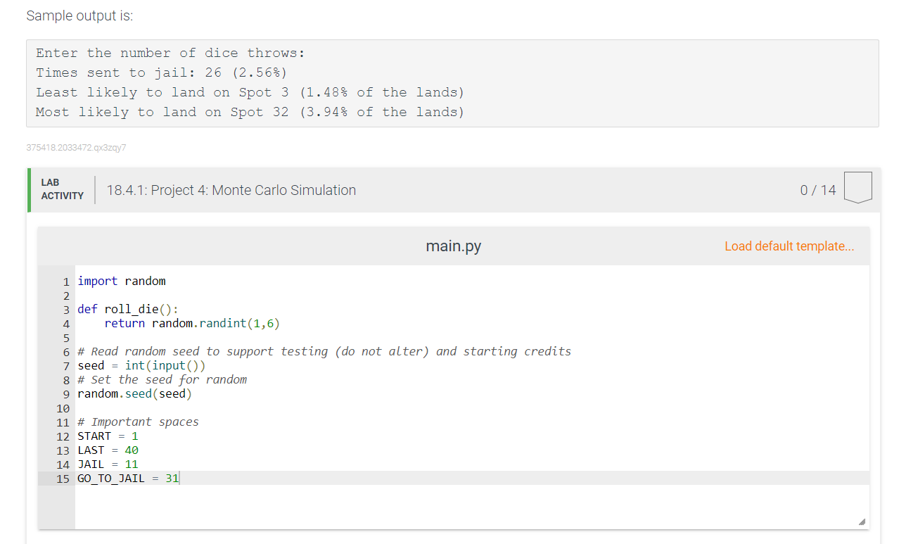 Solved 18.4 Project 4: Monte Carlo Simulation Summary Within | Chegg.com