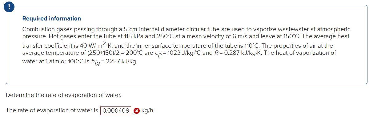 Solved ! Required Information Combustion Gases Passing 