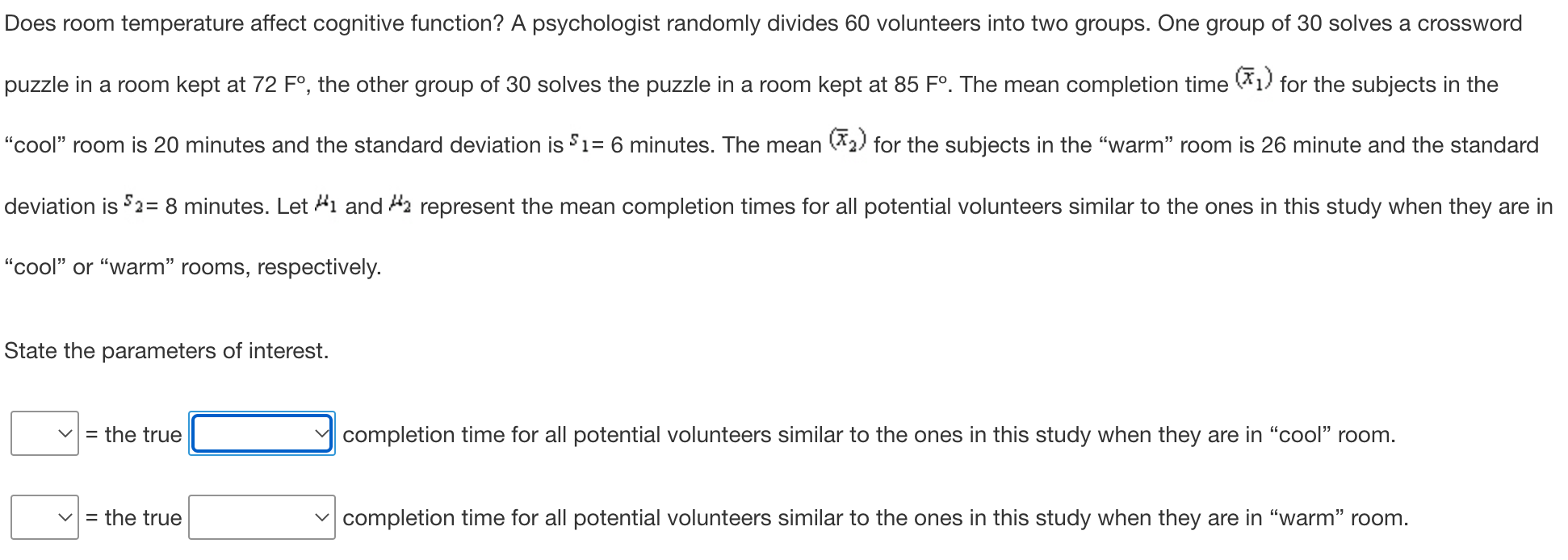 Solved Does room temperature affect cognitive function? A
