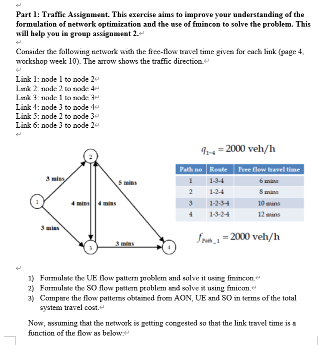 network flow traffic assignment