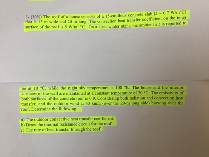 Solved )The roof of a house consists of a 15cmthick