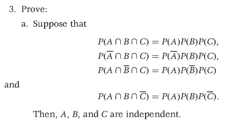 Solved 3. Prove a. Suppose that P A B C P A P B P C Chegg