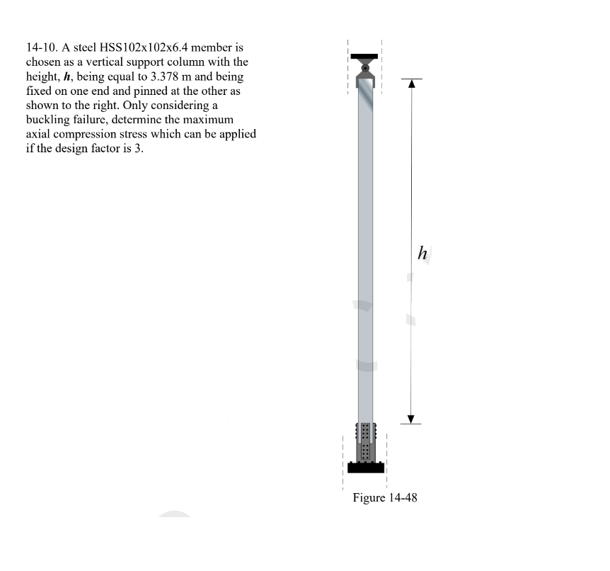 Solved 14-10. ﻿A steel HSS 102×102×6.4 ﻿member ischosen as a | Chegg.com
