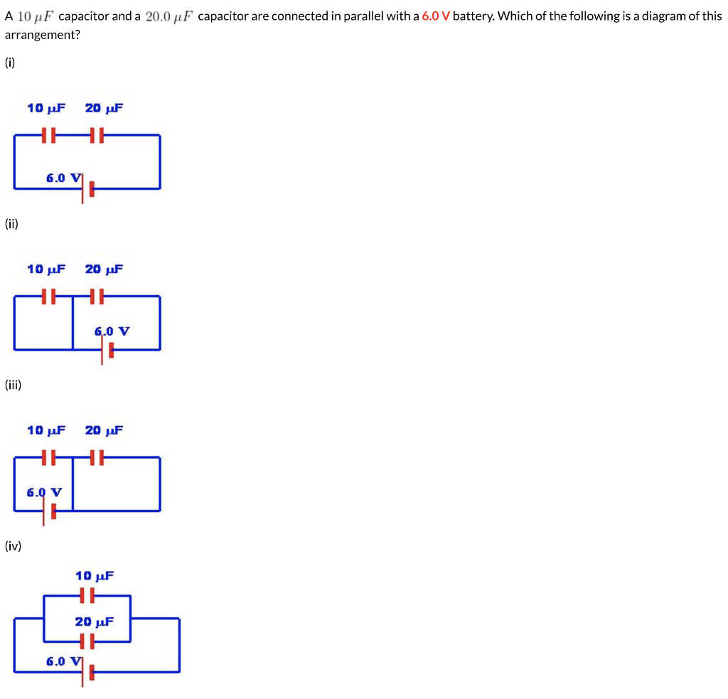 Solved A 10 uF capacitor and a 20.0 4F capacitor are | Chegg.com