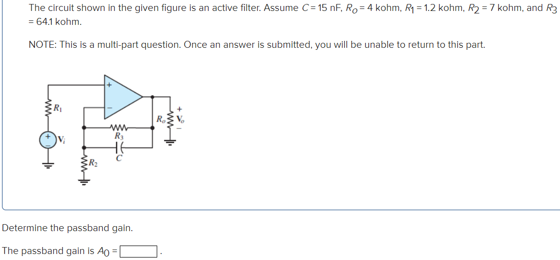 Solved The circuit shown in the given figure is an active | Chegg.com