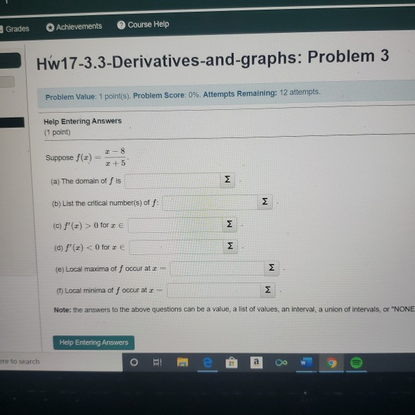 Solved Grades Achievements Course Help | Chegg.com