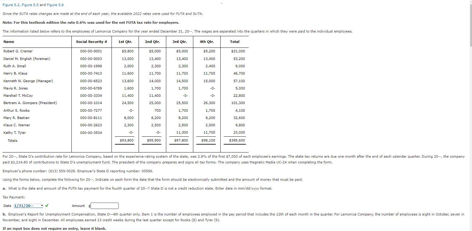 Figure 5.2 , Figure 5.5 and Figure 5.6 Since the SUTA | Chegg.com