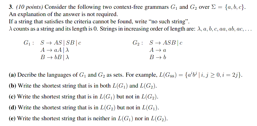 Solved 3. (10 Points) Consider The Following Two | Chegg.com