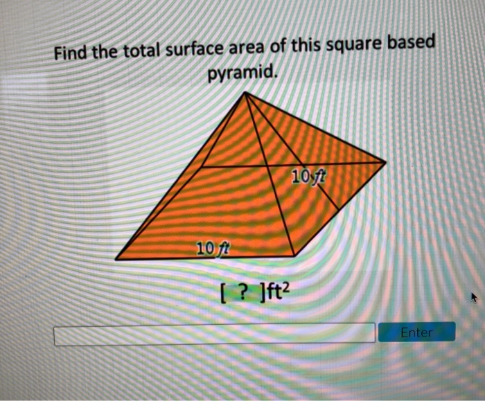 Solved Find the total surface area of this square based | Chegg.com