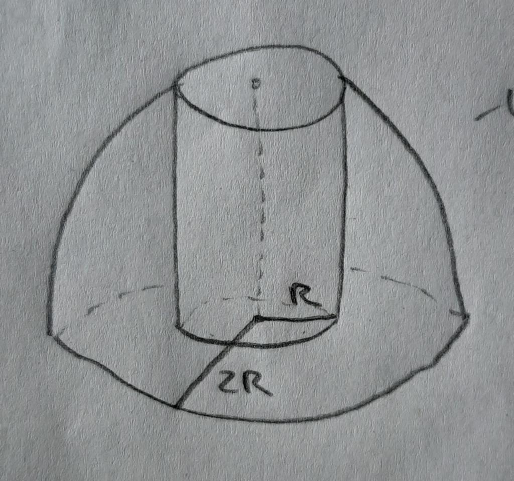 Solved The half of a sphere with radius 2R has a | Chegg.com