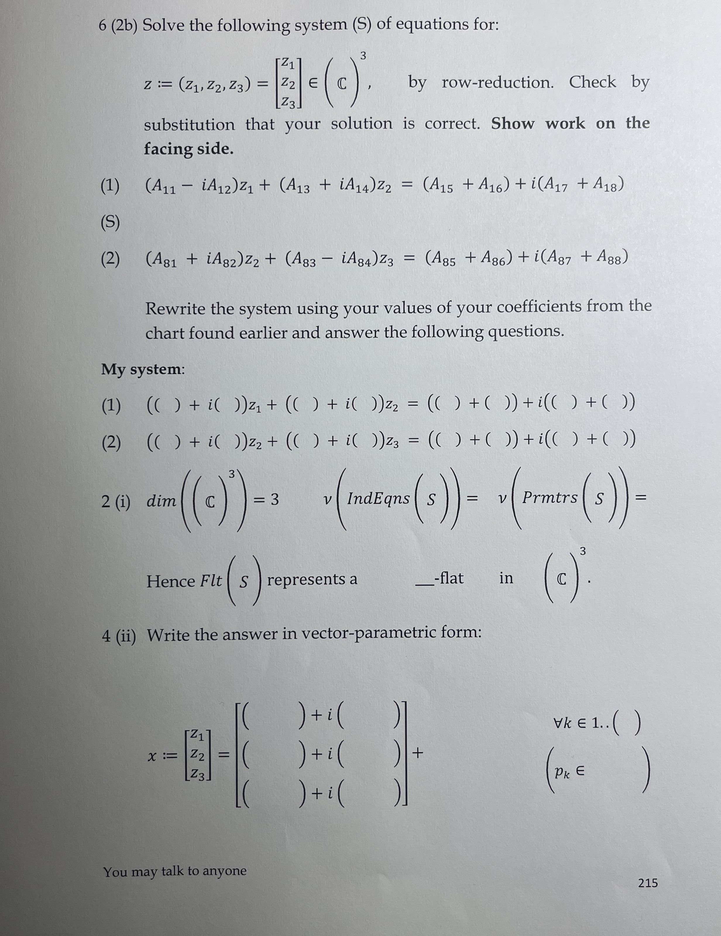 6(2b) Solve the following system (S) of equations | Chegg.com