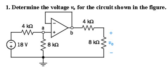 Solved 1. Determine the voltage v, for the circuit shown in | Chegg.com