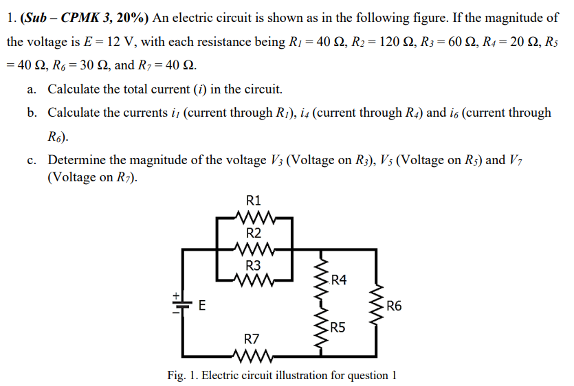 Solved An electric circuit is shown as in the following | Chegg.com