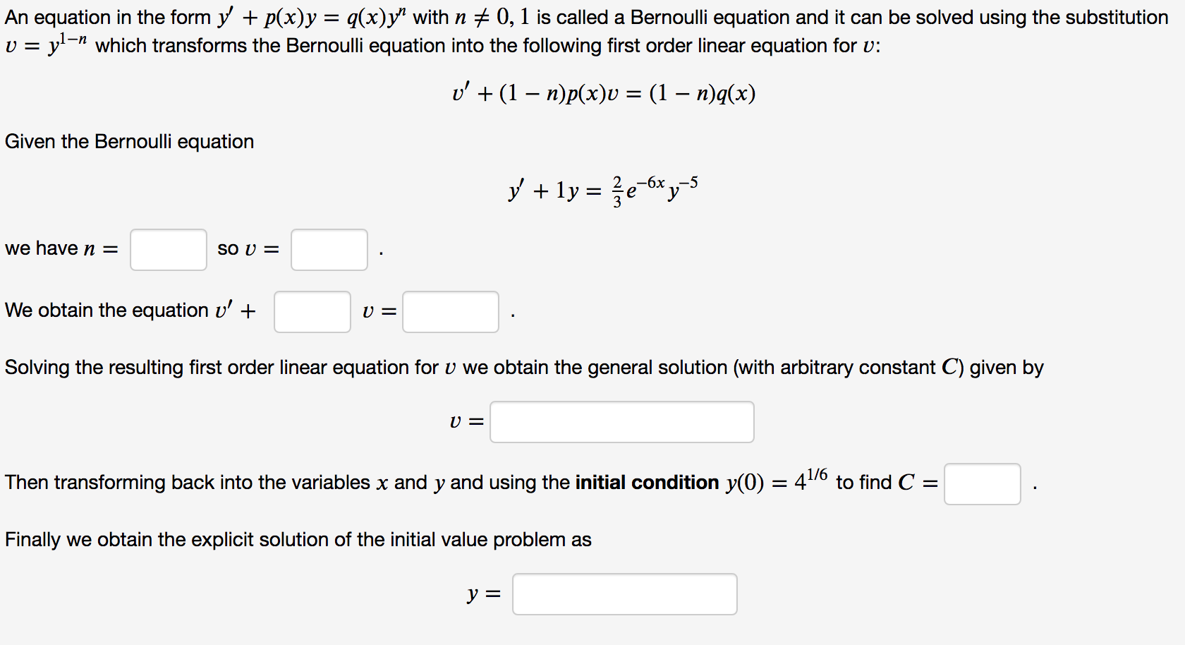 Solved An Equation In The Form Y P X Y G X Ywith N Chegg Com