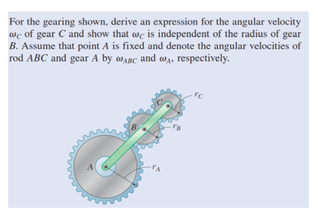 Solved For The Gearing Shown, Derive An Expression For The | Chegg.com