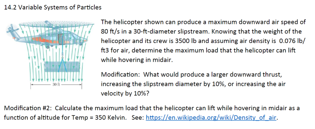 Solved 14.2 Variable Systems of Particles The helicopter | Chegg.com
