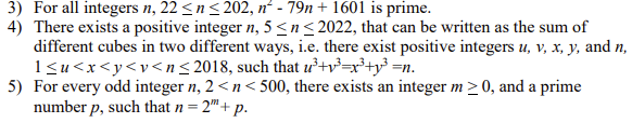 Solved 3) For all integers n, 22 0, and a prime number p, | Chegg.com