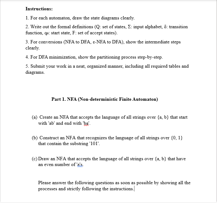 Solved InstructionsFor each automaton, draw the state