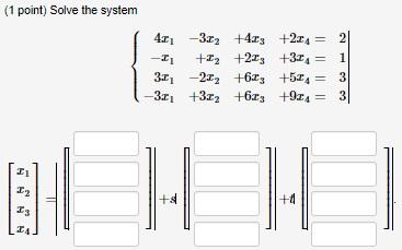 Solved (1 point) Solve the system | Chegg.com