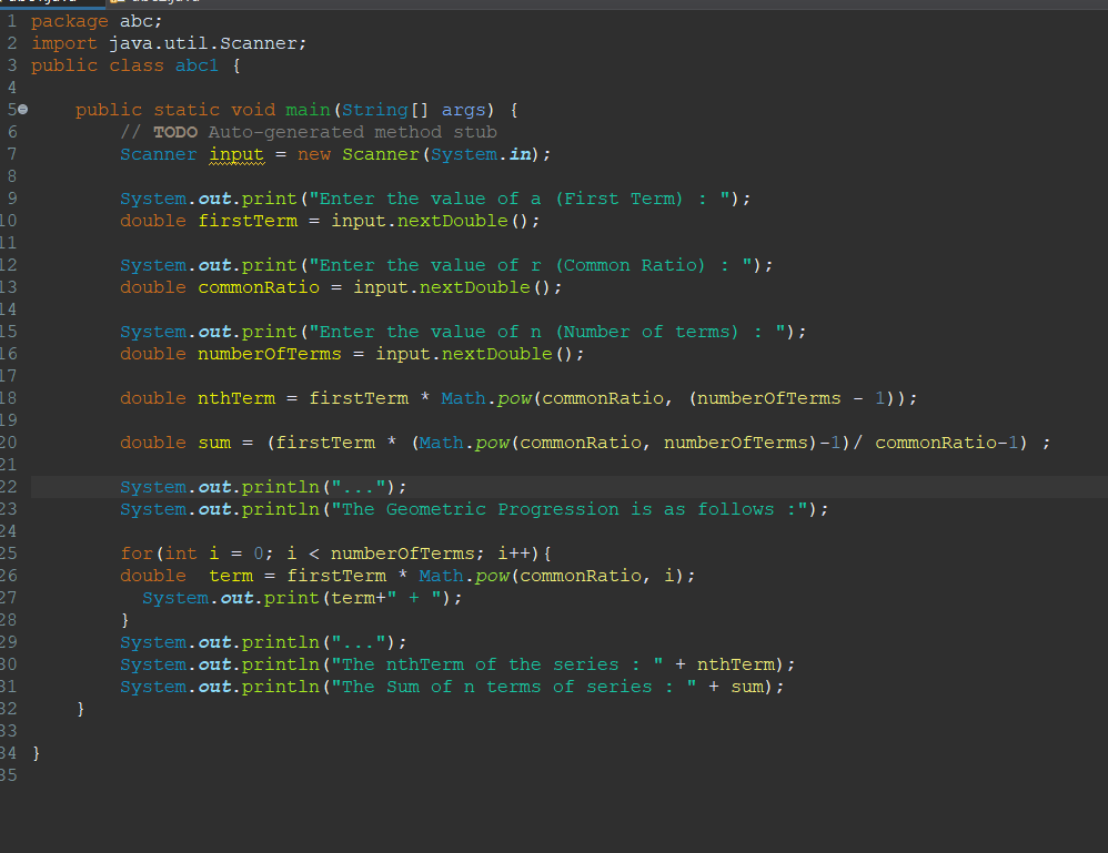 Solved The question is to print the geometric progression, | Chegg.com