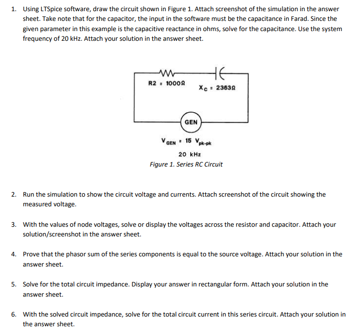 Solved 1. Using LTSpice software, draw the circuit shown in | Chegg.com