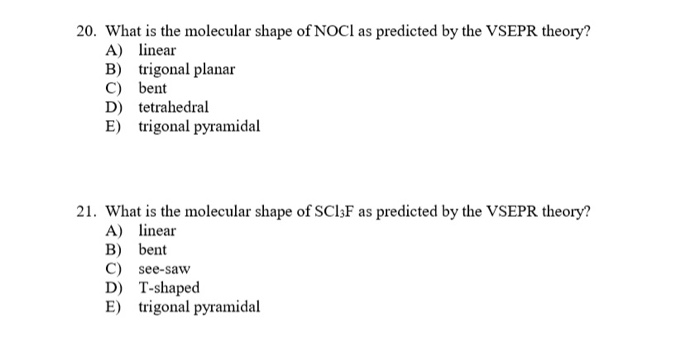 What Is The Molecular Shape Of Nocl