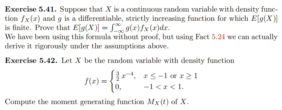 Solved Exercise 5.41. Suppose that X is a continuous random | Chegg.com