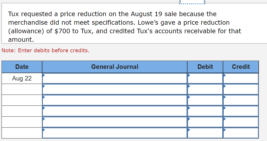 Solved At Aron's request, Lowe's paid \210 cash for freight
