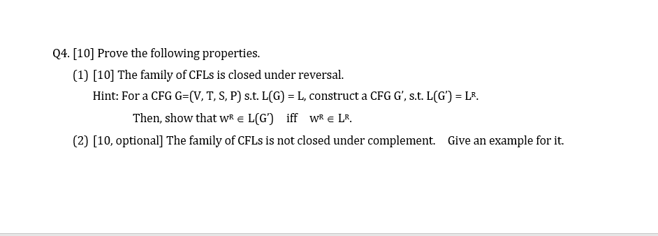 Solved Q4. [10] Prove The Following Properties. (1) [10] The | Chegg.com