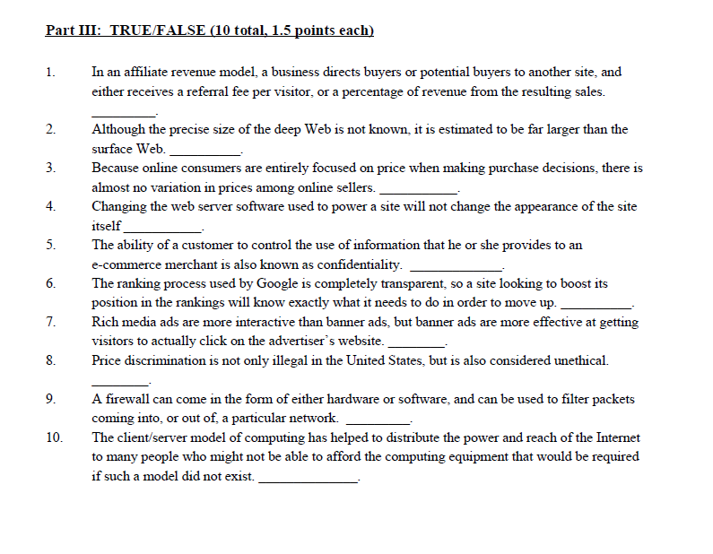 Part I Multiple Choice 25 Questions Total 3 Poi Chegg Com