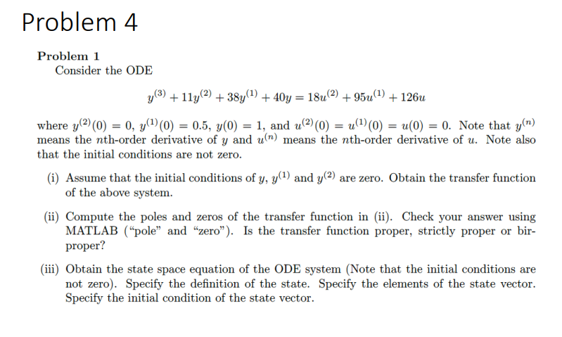 Solved Problem 1 Consider the ODE | Chegg.com